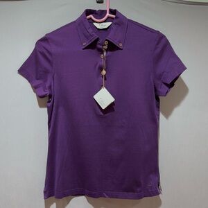Clover By Bobby Jones Womens Collared Polo Golf Shirt Cassis Purple NWT Size S